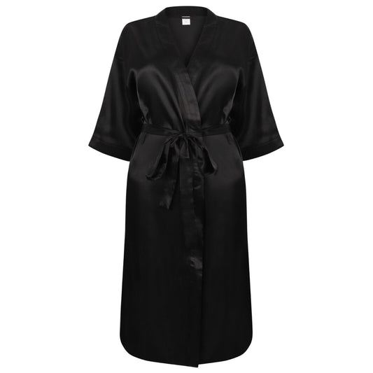 NineX Black Satin Robe BNWT Size 4XL Approx UK 20