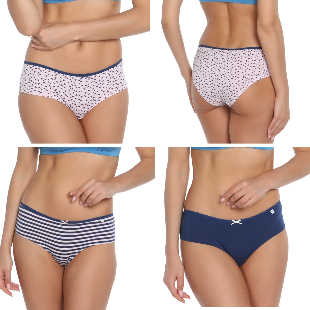 Ladies Knickers Polly Cheeky Alice Shorts Ladies Hipster Briefs 3 Pack