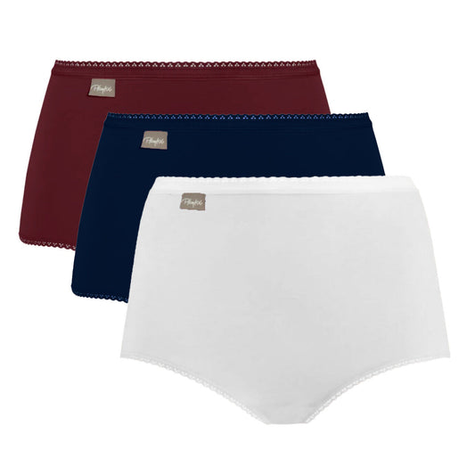 Playtex Full Cotton Briefs 3 Pack Cotton Stretch Full Maxi Briefs