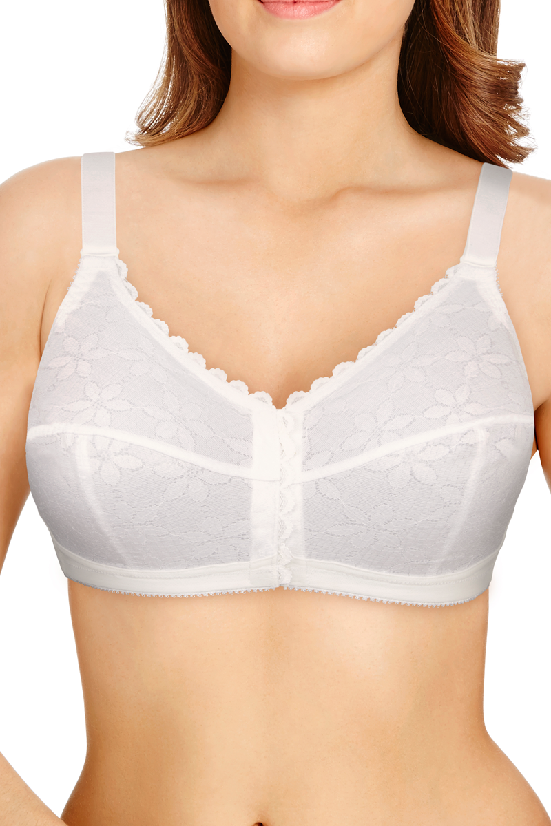 Berlei Bra White Front Fastening Classic Lace Bra B511 Front Opening Bra