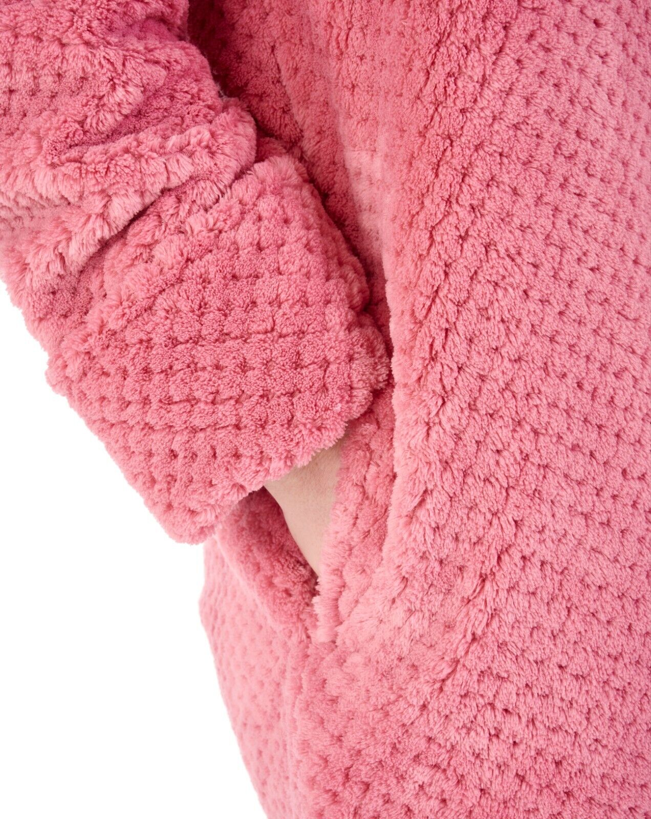 Slenderella Dressing Gown Zip Down Waffle Fleece Dressing Gown - HC4326