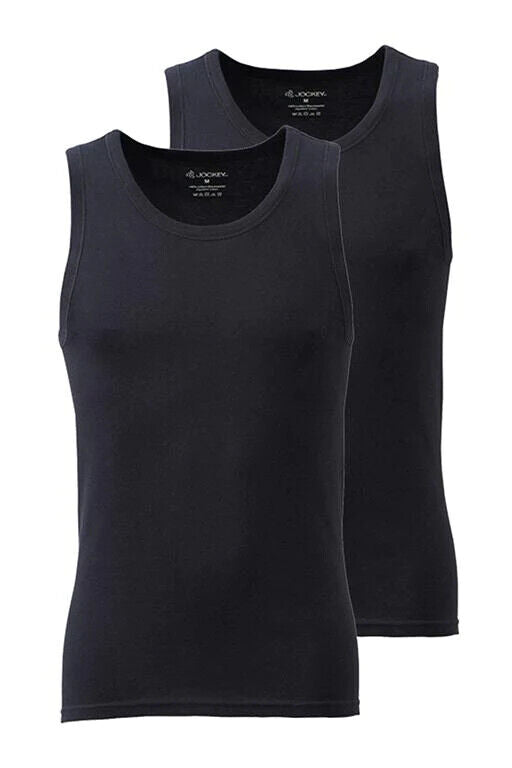 Mens Sleeveless Cotton Vests Jockey Modern Classic 100% Cotton Vests 2 Pack