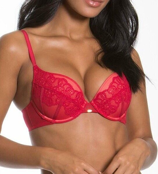 Gossard Red Bra Plunge Bra Guipure Sexy Underwired Beautiful Lingerie