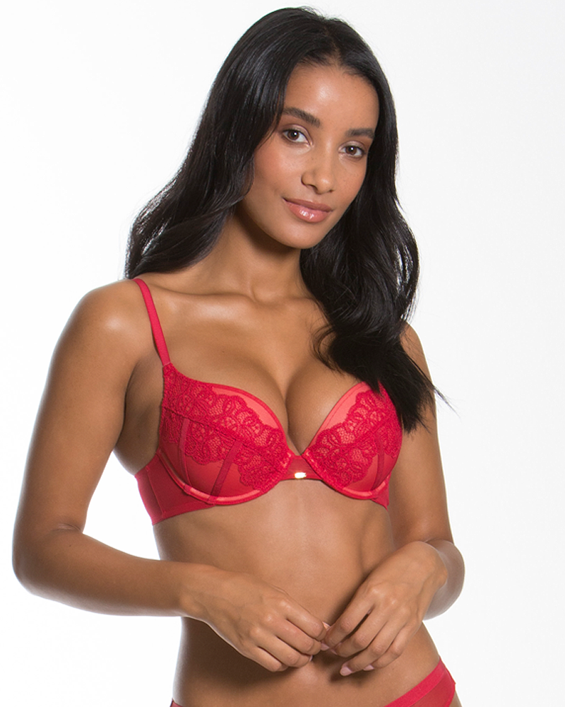 Gossard Red Bra Plunge Bra Guipure Sexy Underwired Beautiful Lingerie
