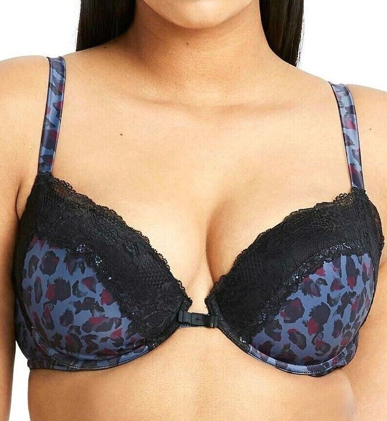 Gossard Bra Underwired Animal Print Padded Plunge Bra by Gossard Lingerie