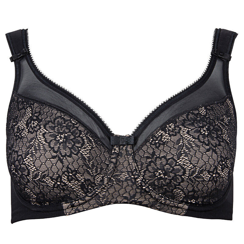 Berlei Bra B521 Black Beauty Minimiser Bra Underwired Style Smoothing Shape