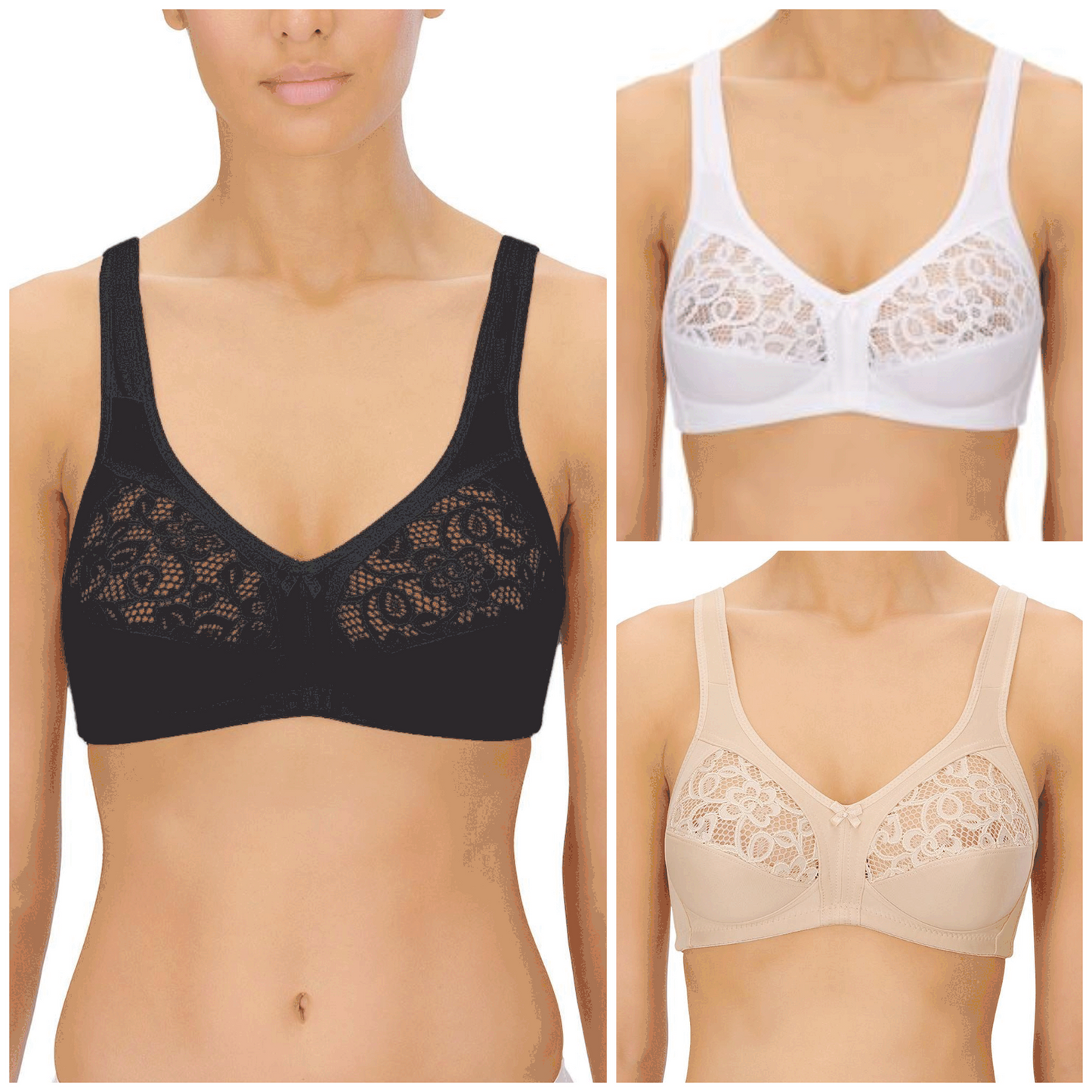 Naturana Soft Cup Bra 5046 Non Wired Available In White, Black or Light Beige