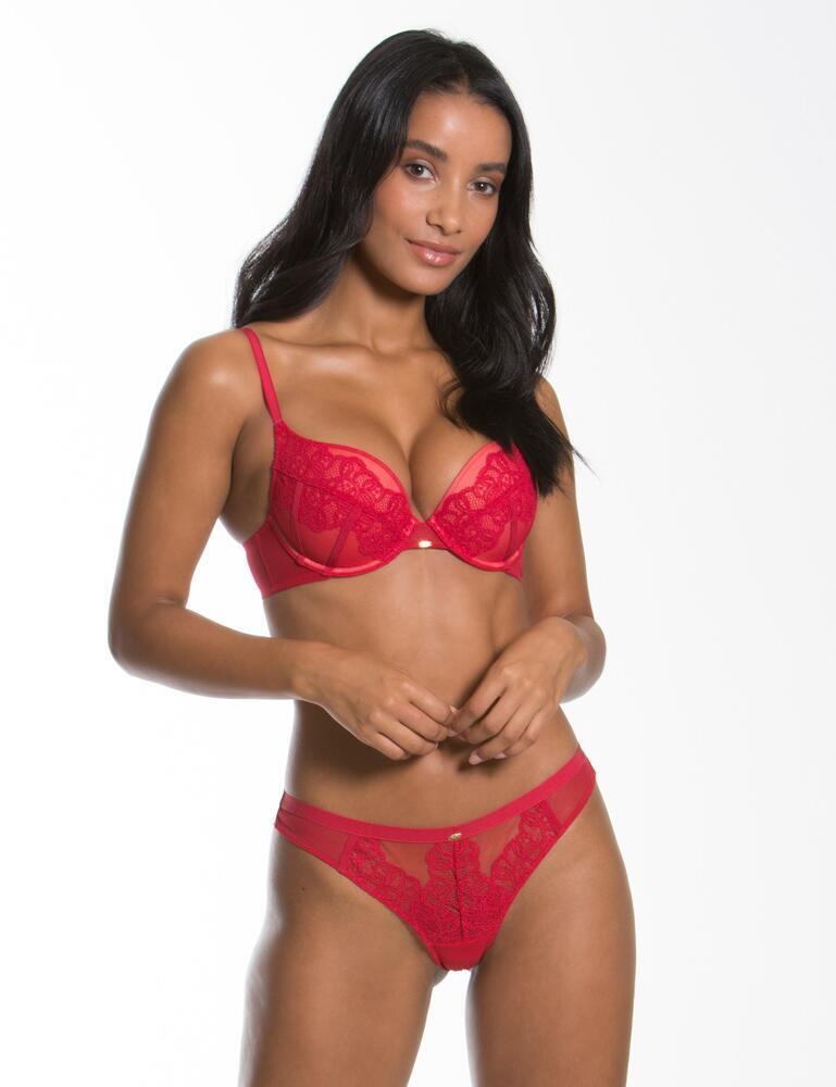 Gossard Red Bra Plunge Bra Guipure Sexy Underwired Beautiful Lingerie