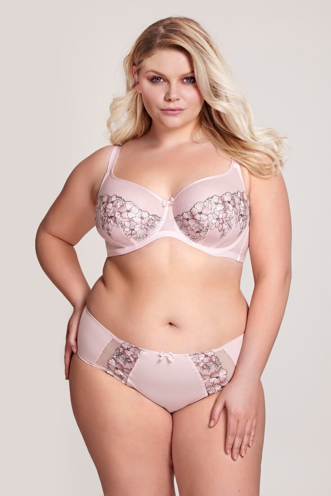 Sculptresse by Panache Logan Midi Brief Blush Pink Embroidered Knickers 9858