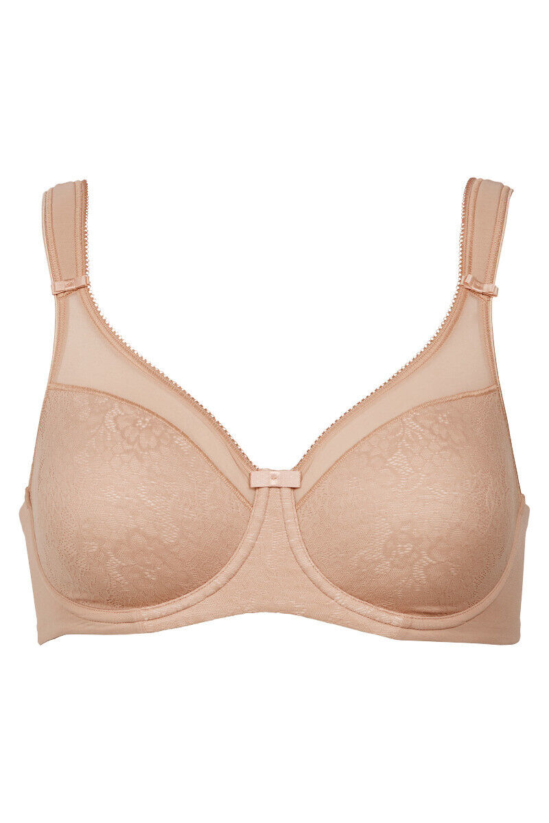 Berlei Bra B521 Nude Beauty Minimiser Bra Underwired Floral Lace Bra