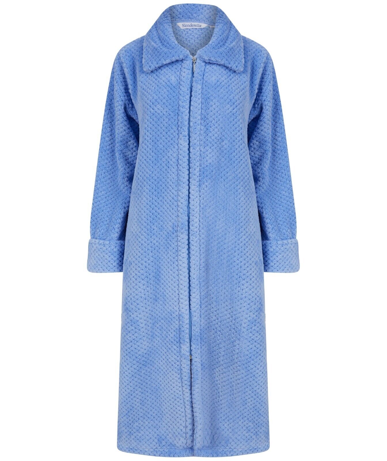 Slenderella Dressing Gown Zip Down Waffle Fleece Dressing Gown - HC4326