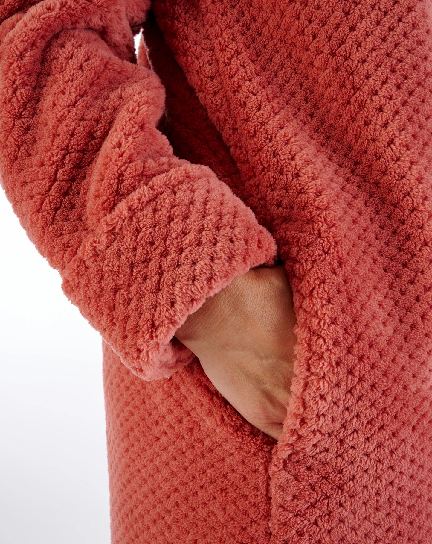 Slenderella Dressing Gown Zip Down Waffle Fleece Dressing Gown - HC4326
