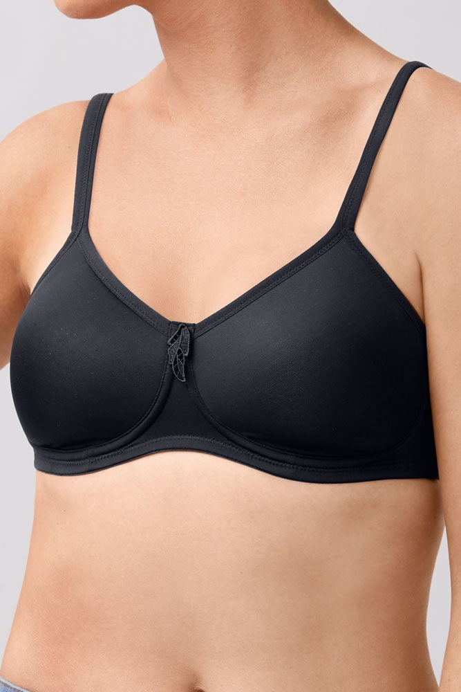 Amoena Lara Padded Pocketed T Shirt Bra - Black