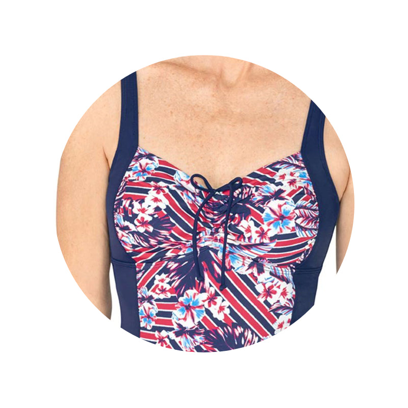 Amoena Summer Day Half Bodice Pocketed Post Surgery Swimsuit