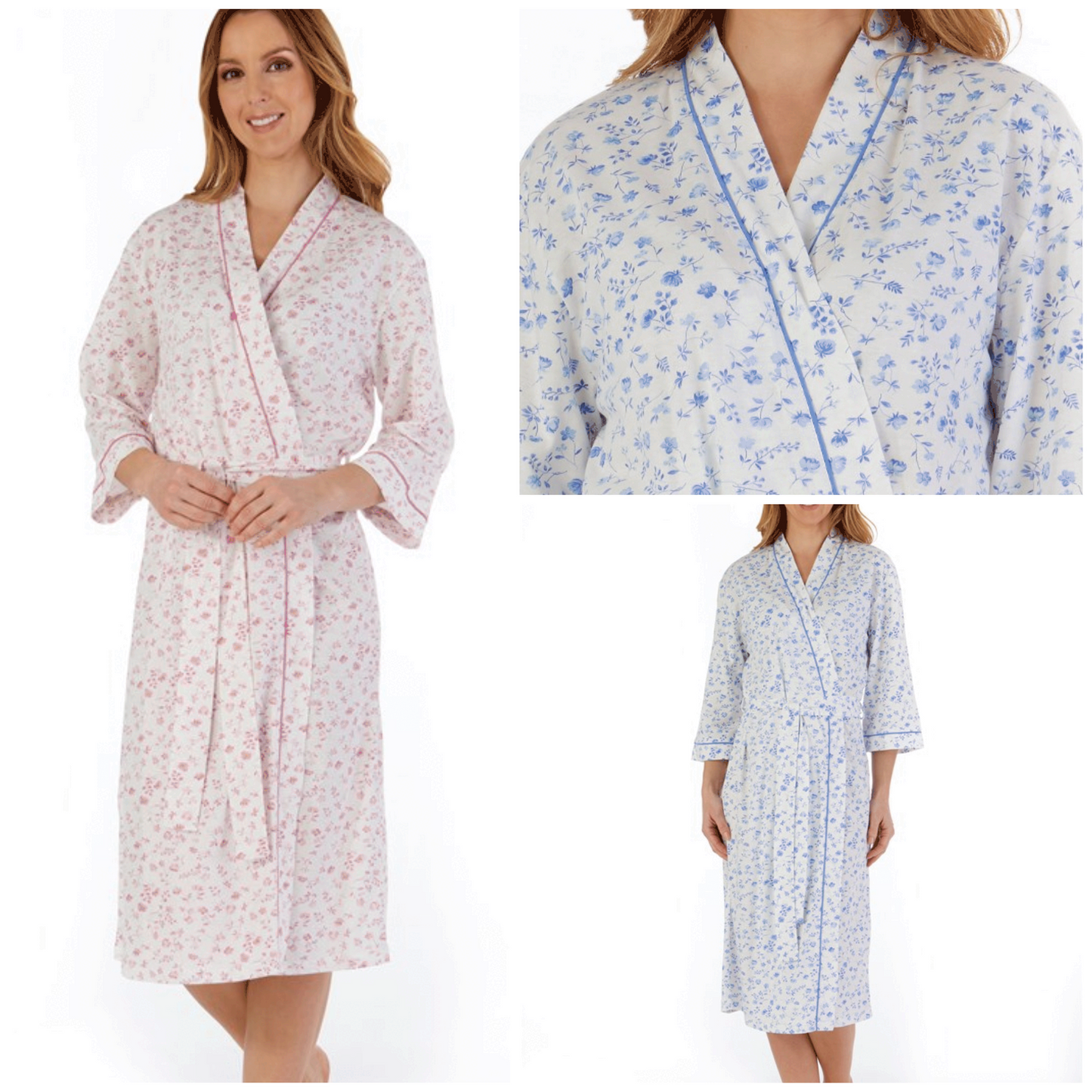 Slenderella Kimono Wrap Floral Dressing Gown