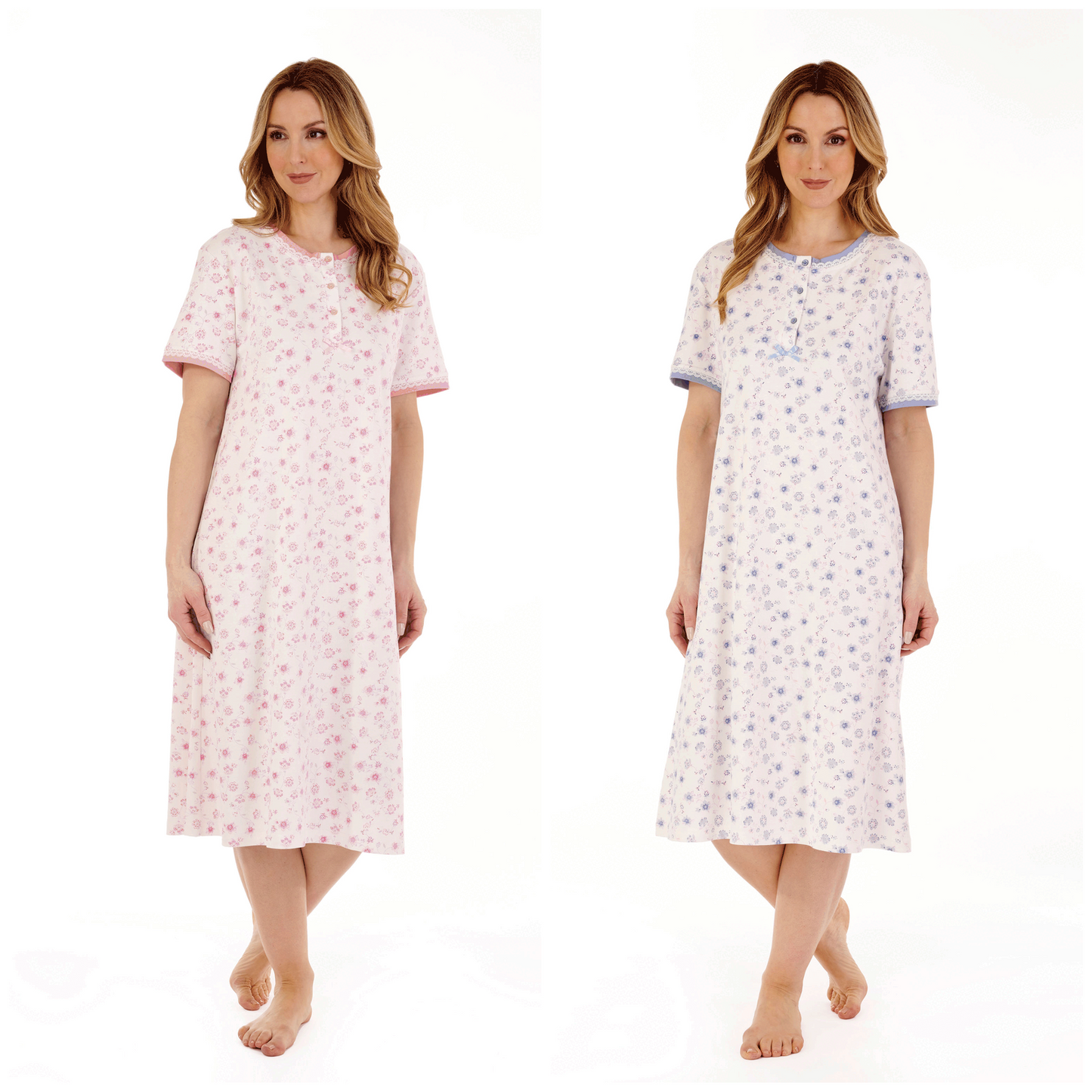 Slenderella Ladies Floral Print Short Sleeve Nightdress