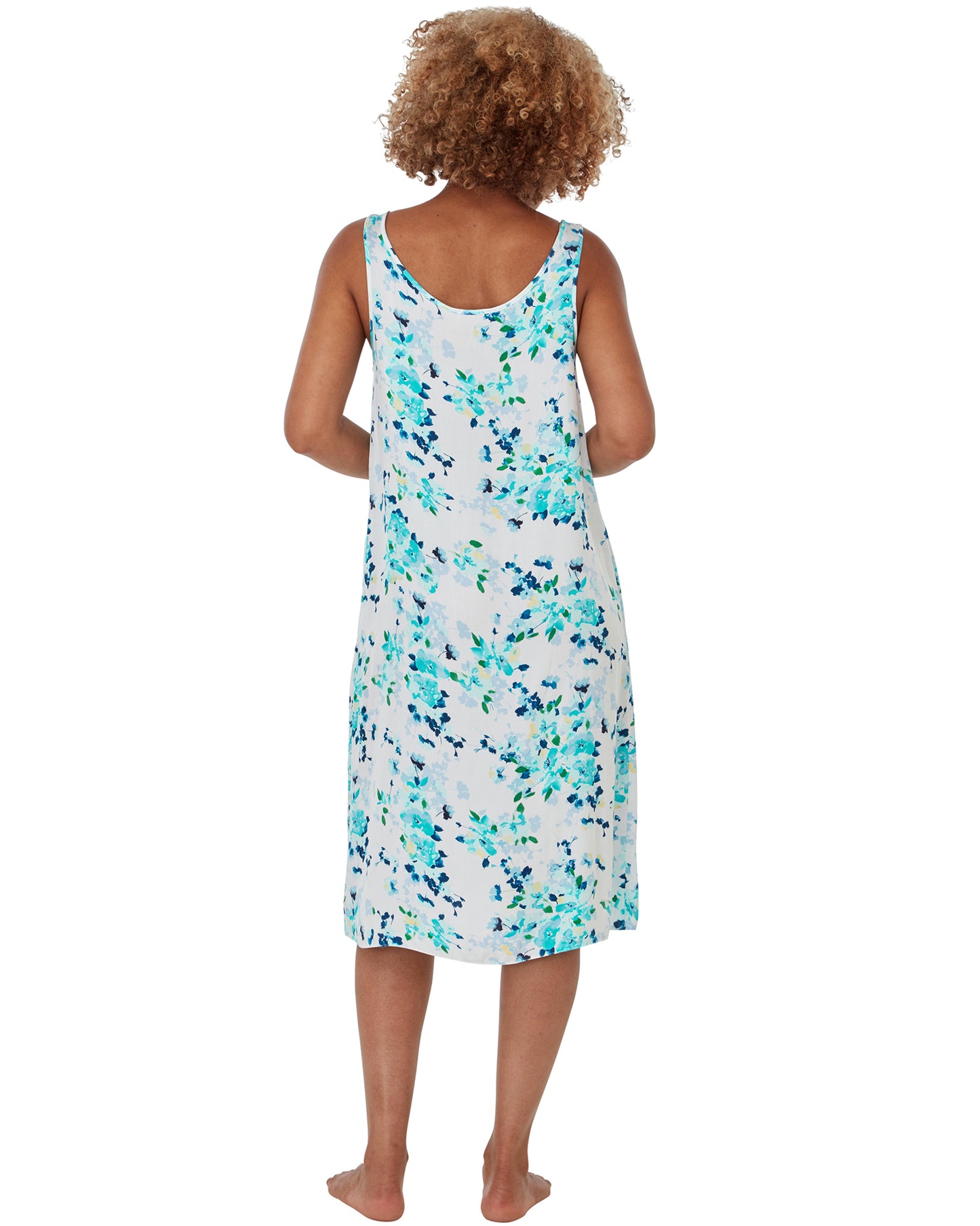 Indigo Sky Soft Woven Floral Sleeveless Nightdress
