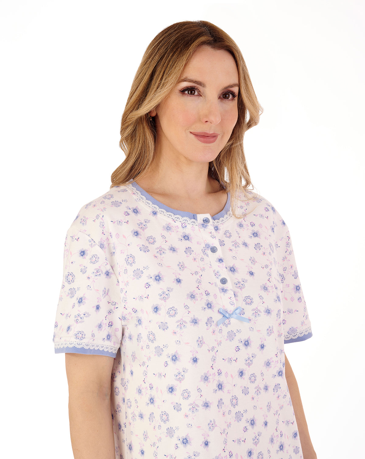 Slenderella Ladies Floral Print Short Sleeve Nightdress
