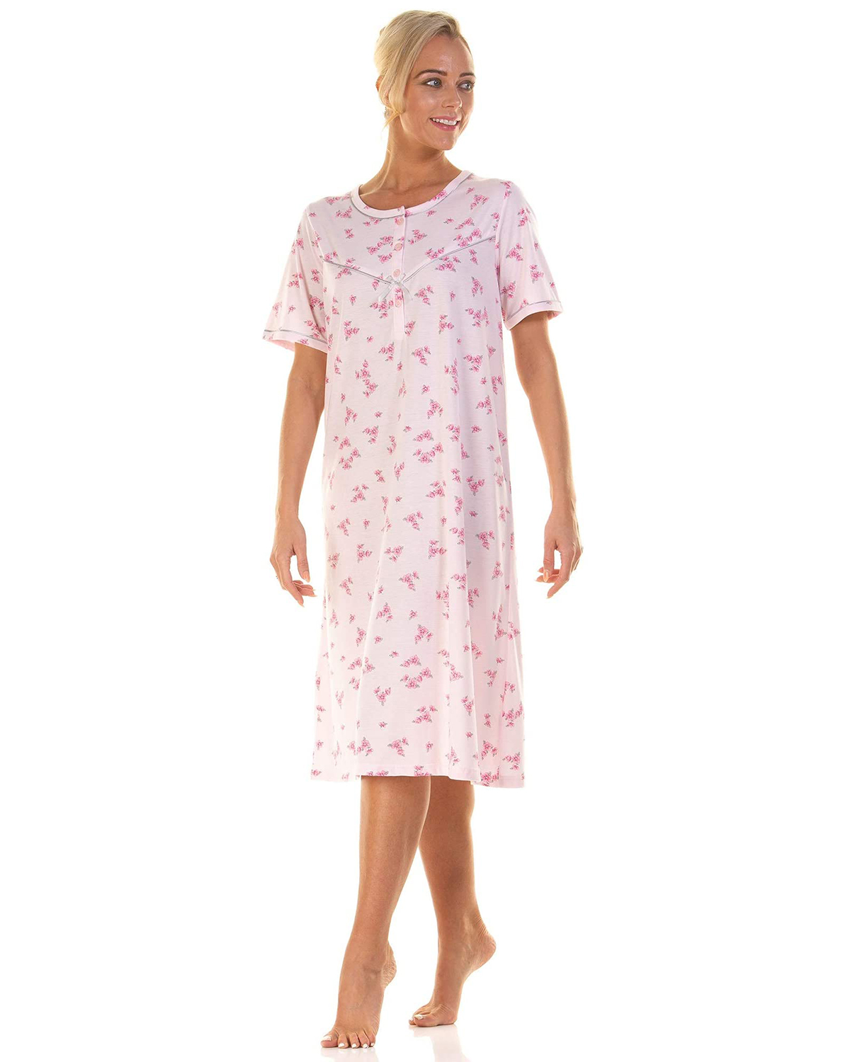 Lady Olga Blossom Short Sleeved Jersey Stretch Nightdress