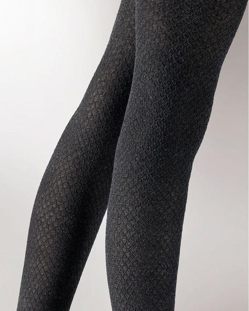 Pretty Polly 150 Denier Diamond Textured Grey Tights