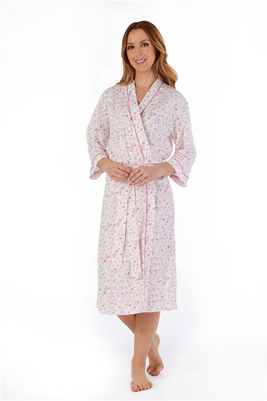 Slenderella Kimono Wrap Floral Dressing Gown