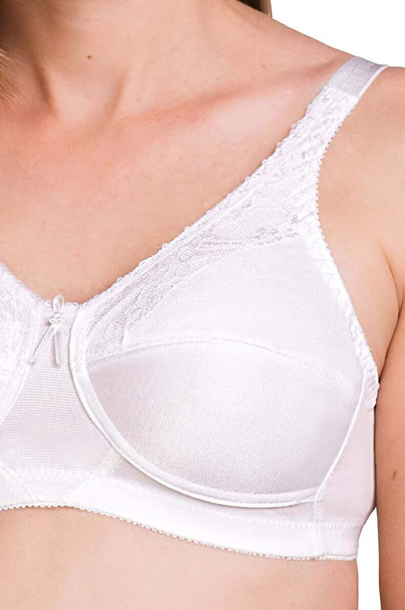 Trulife Barbara Mastectomy Bra Pocketed Bra For Prosthesis White Bra W210