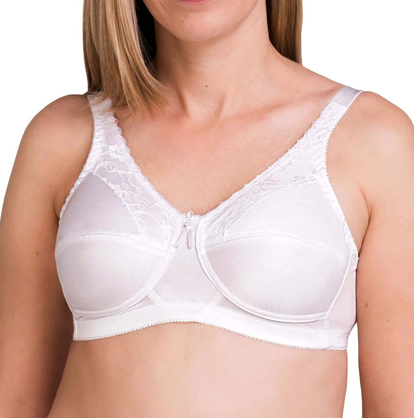 Trulife Barbara Mastectomy Bra Pocketed Bra For Prosthesis White Bra W210