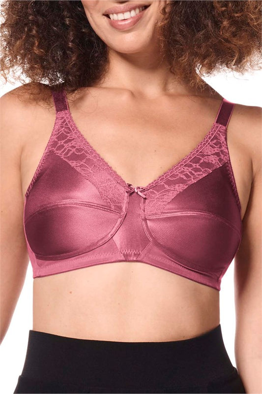 Amoena Nancy Mastectomy Pocketed Bra - Dark Rouge