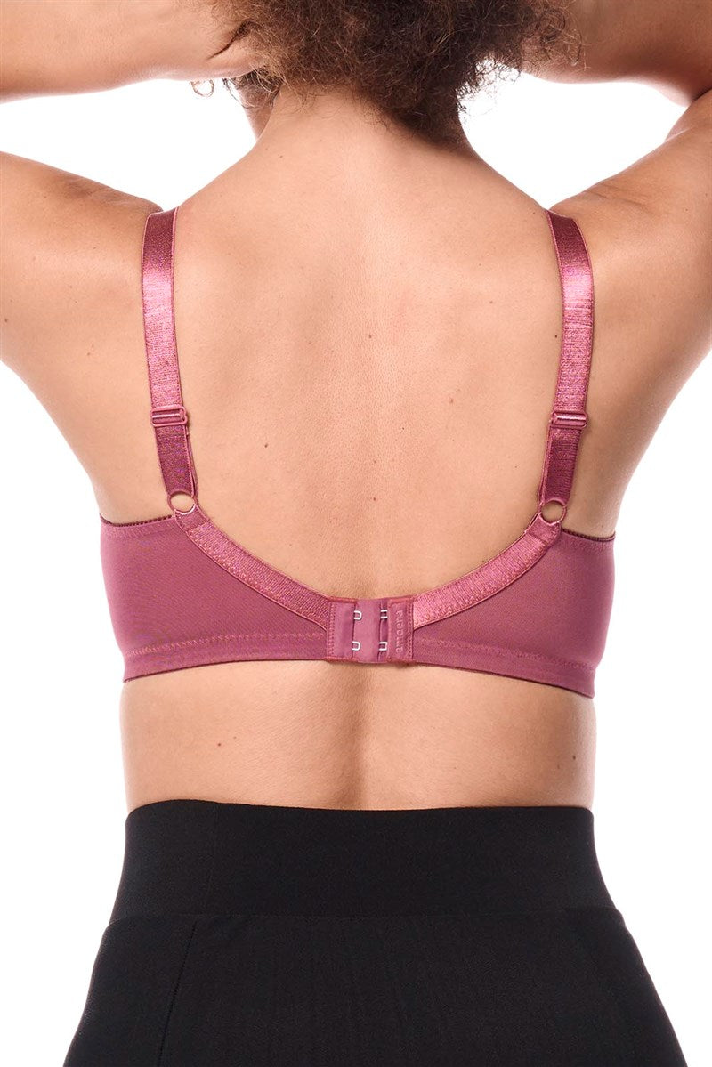 Amoena Nancy Mastectomy Pocketed Bra - Dark Rouge