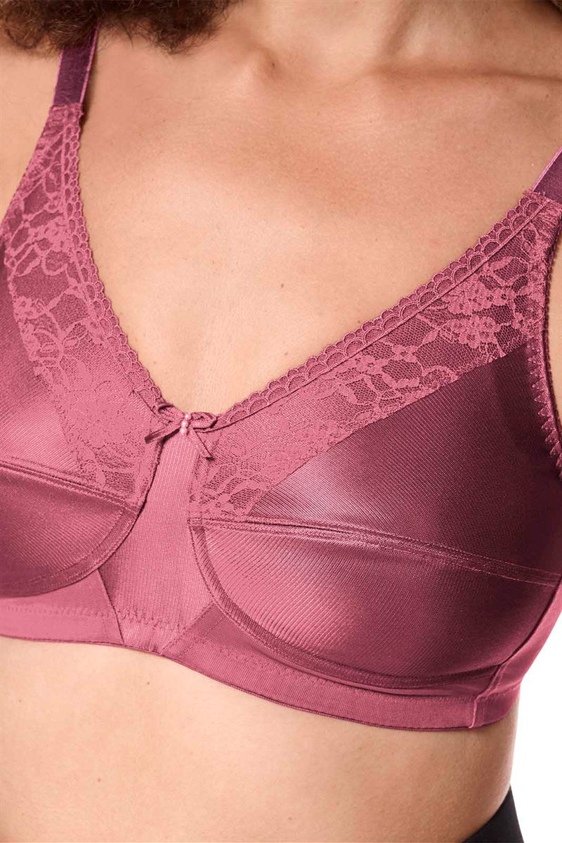 Amoena Nancy Mastectomy Pocketed Bra - Dark Rouge