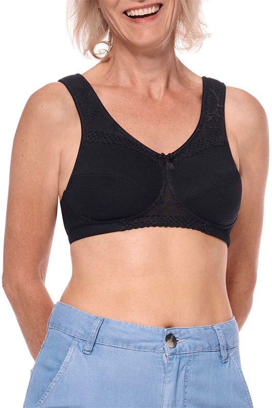 Amoena Leslie Pocketed Non-wired Soft Bra - Black