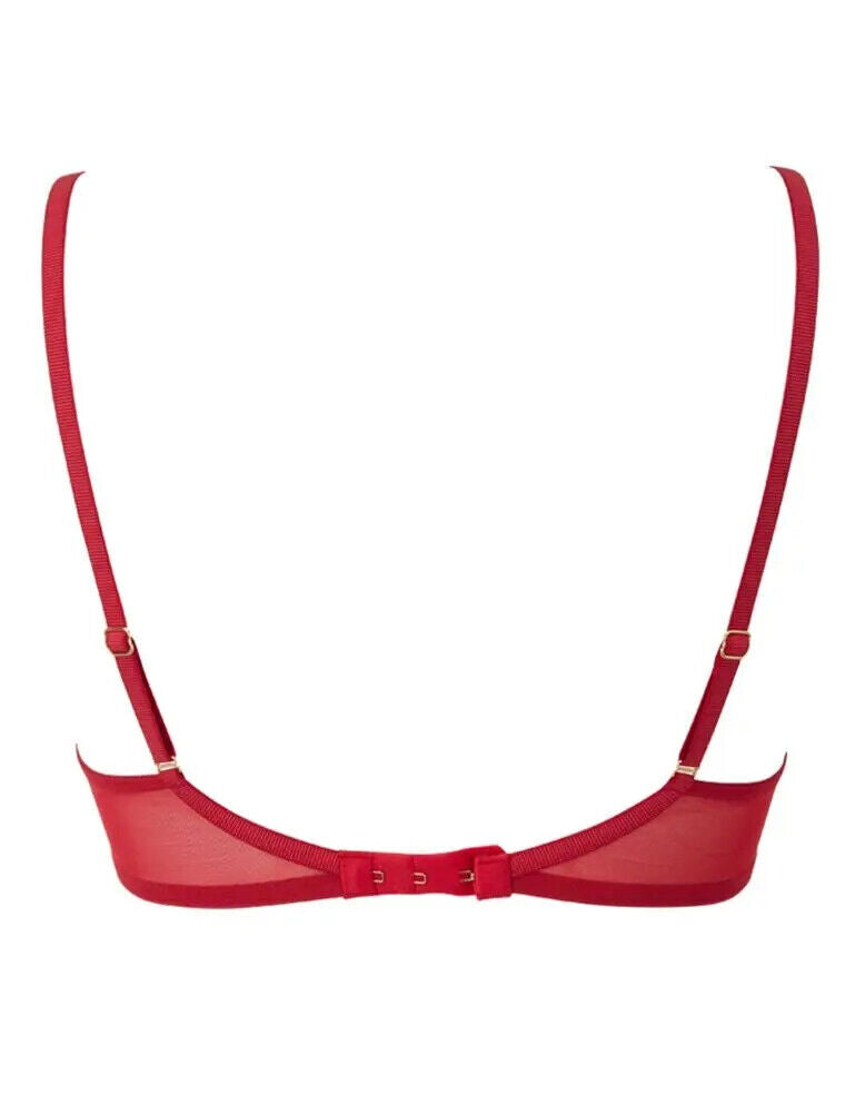 Gossard Red Bra Plunge Bra Guipure Sexy Underwired Beautiful Lingerie