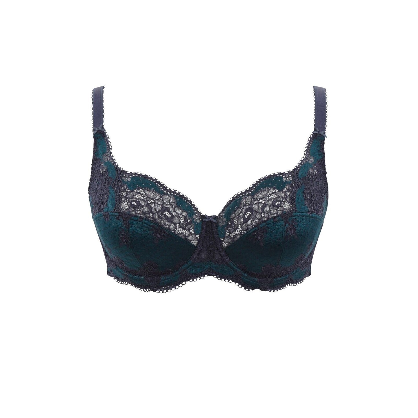Panache Clara Bra Full Cup Bra 7255 Deep Ocean Blue Peacock Blue Plum Silver