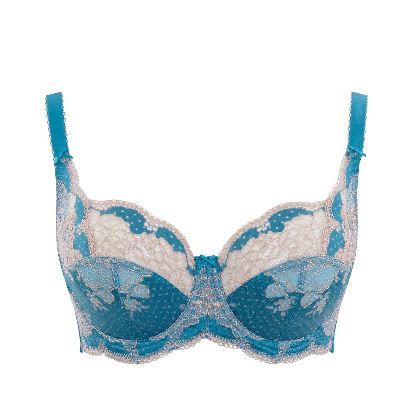 Panache Clara Bra Full Cup Bra 7255 Deep Ocean Blue Peacock Blue Plum Silver