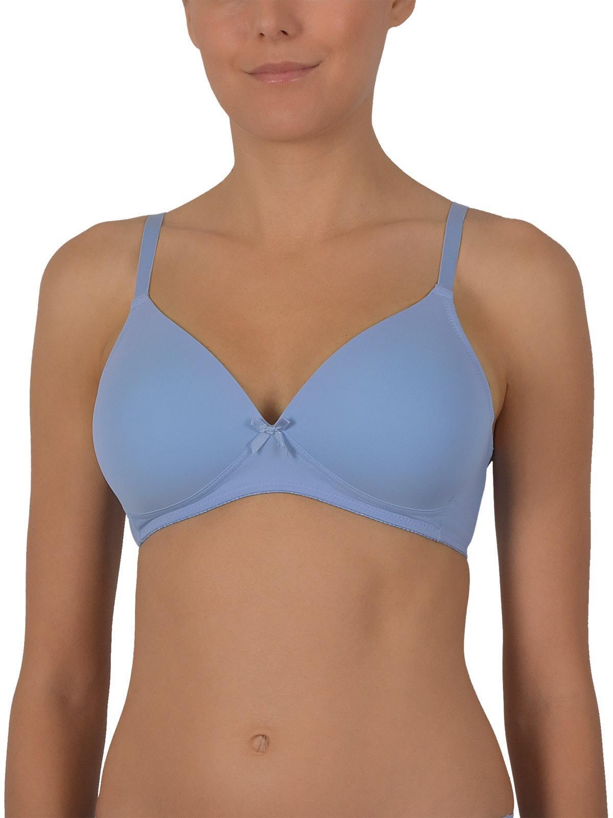 Naturana Bra Soft Cup Padded Bra 5166 Non Wired T Shirt Bra Blue White Nude