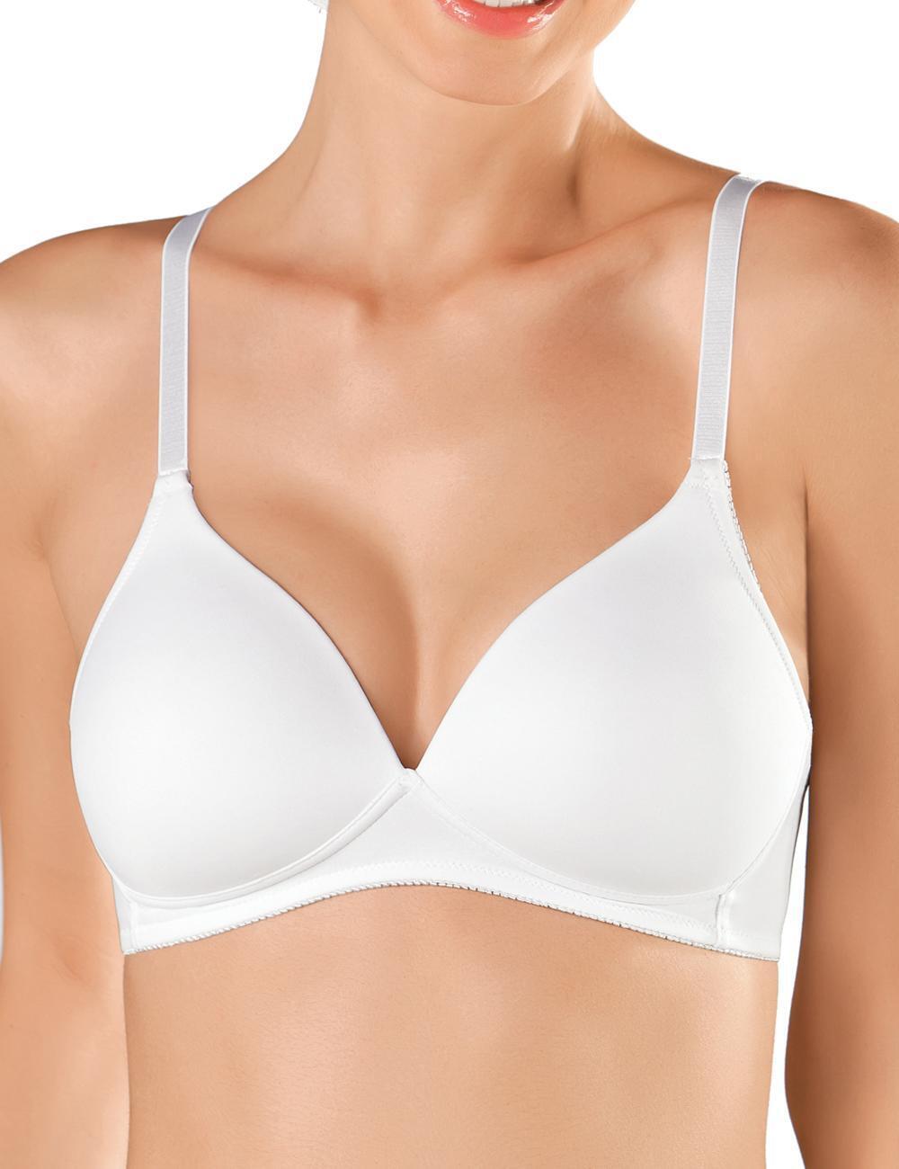 Naturana Bra Soft Cup Padded Bra 5166 Non Wired T Shirt Bra Blue White Nude