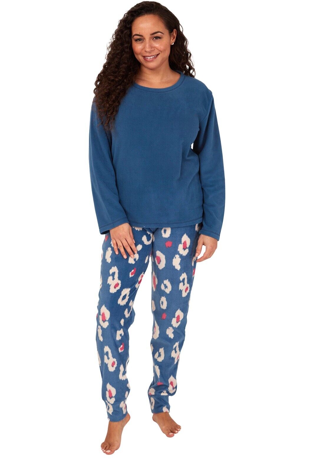 Ladies Fleece Pyjamas Bright Soft Fleece Loungewear Nightwear