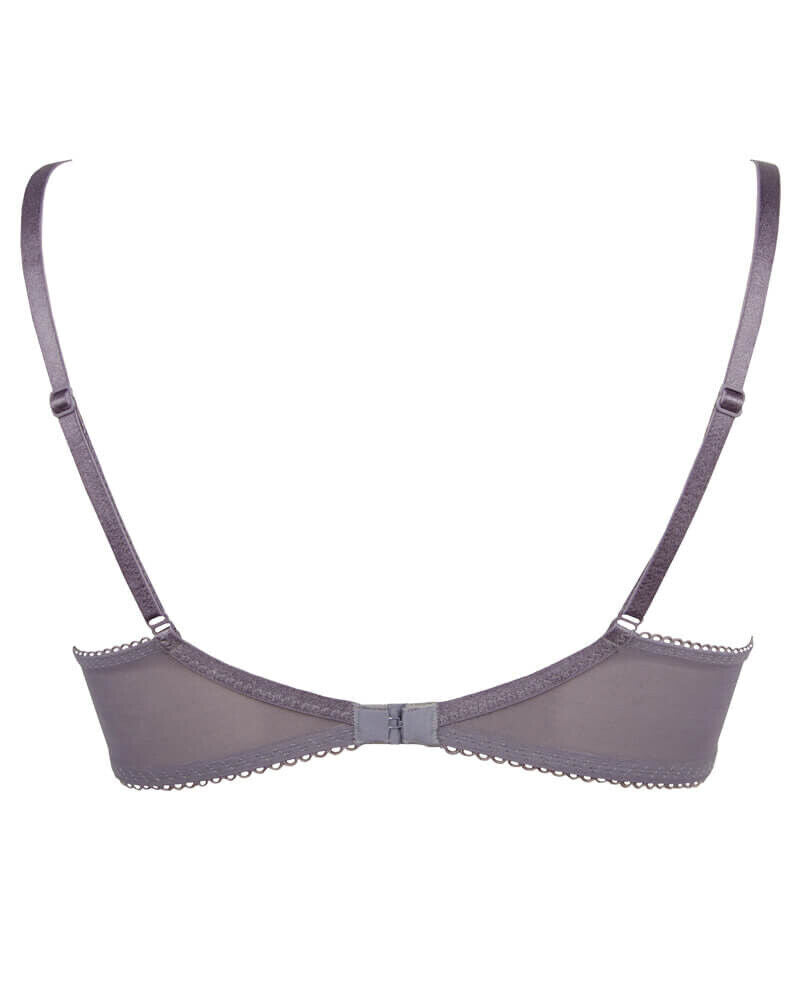 Gossard Superboost Lace Bra Platinum Grey Lace Plunge Bra Light Padded Bra