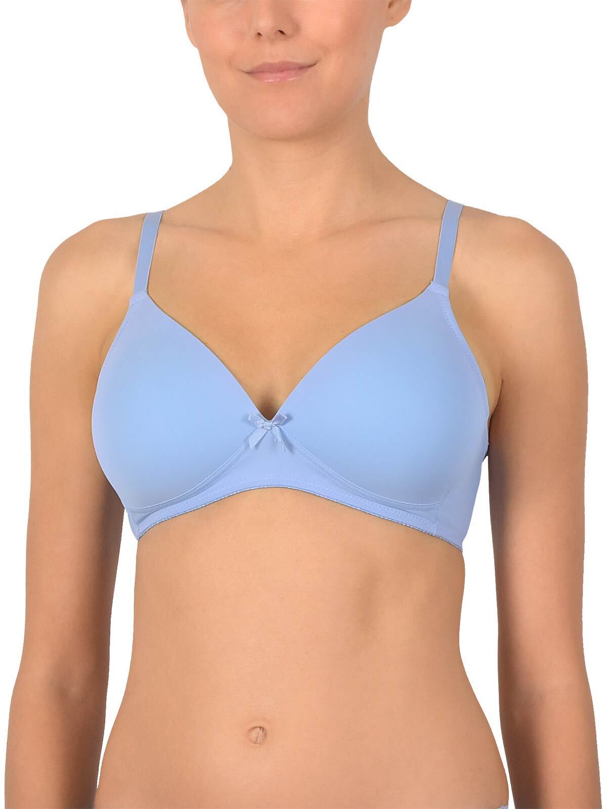 Naturana Bra Soft Cup Padded Bra 5166 Non Wired T Shirt Bra Blue White Nude