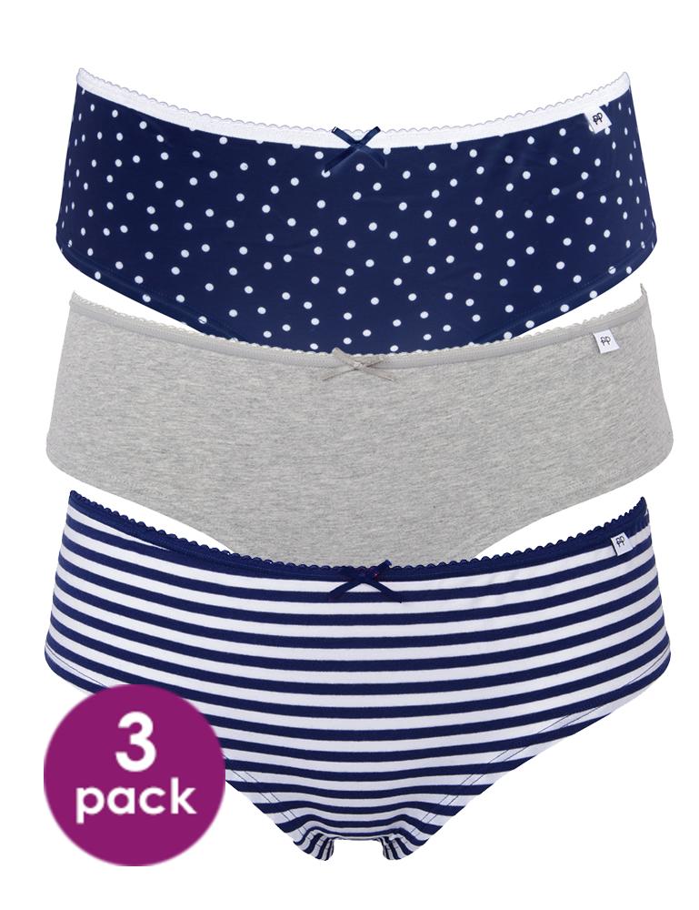 Pretty Polly Briefs 3 Pack Hipster Short Style Cotton Underwear BNWT