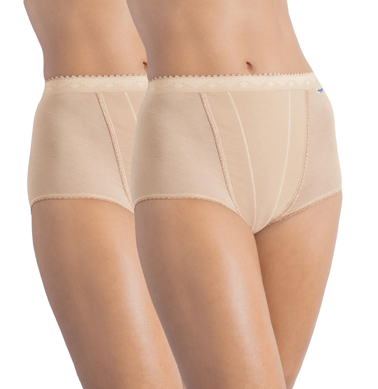 Sloggi Control Maxi Full Cotton Briefs With Light Control Panel - 2 Pack