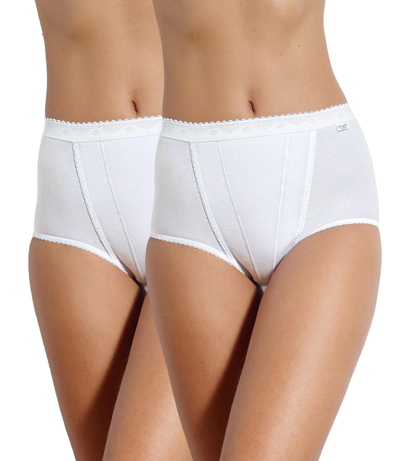 Sloggi Control Maxi Full Cotton Briefs With Light Control Panel - 2 Pack