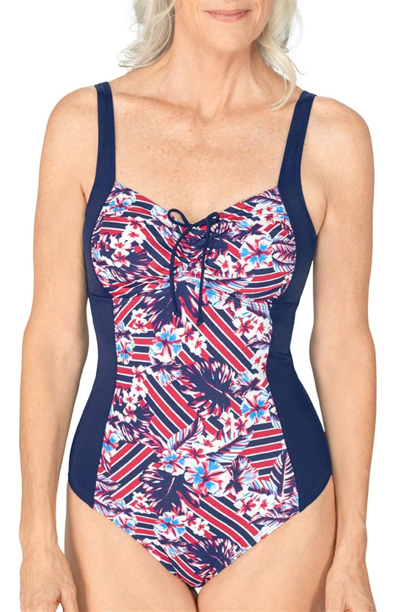 Amoena Summer Day Half Bodice Pocketed Post Surgery Swimsuit