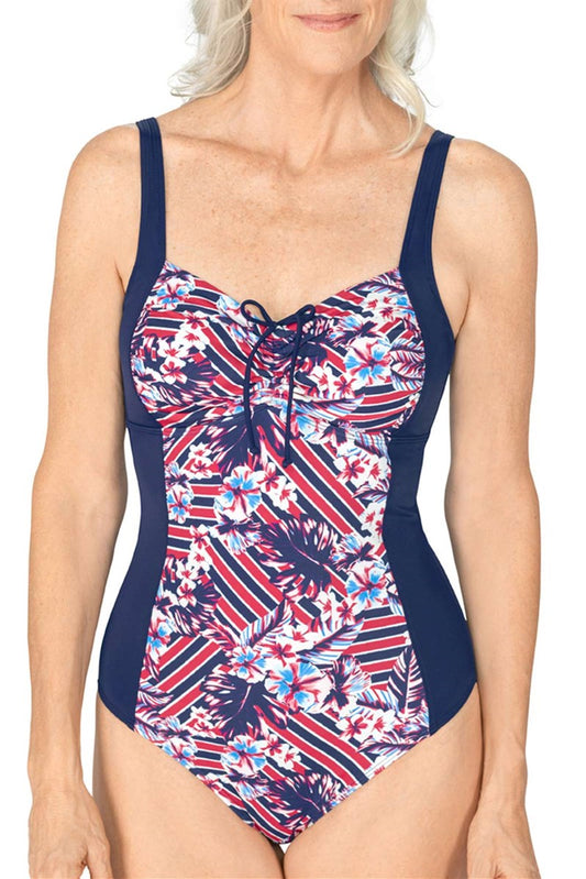 Amoena Summer Day Half Bodice Pocketed Post Surgery Swimsuit