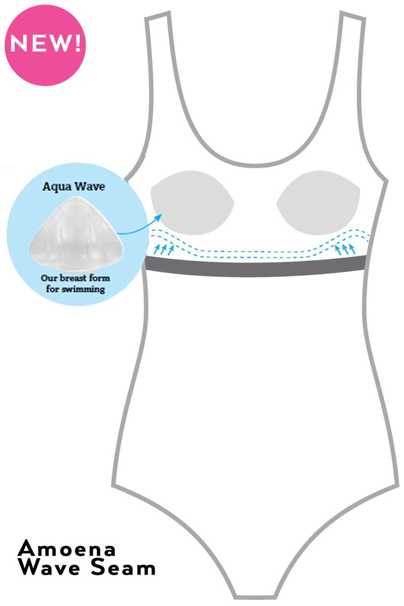 Amoena Casoria Navy Blue Pocketed Swimsuit