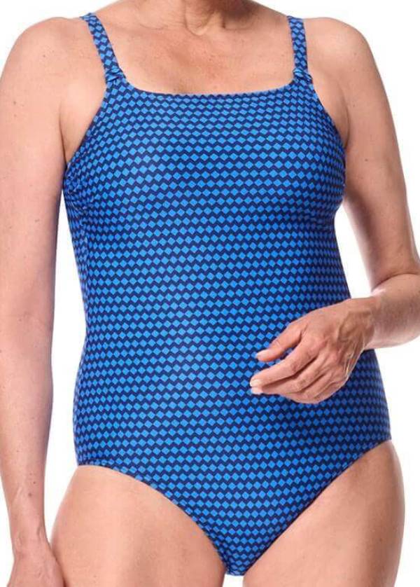 Amoena Padua Blue Pocketed Swimsuit