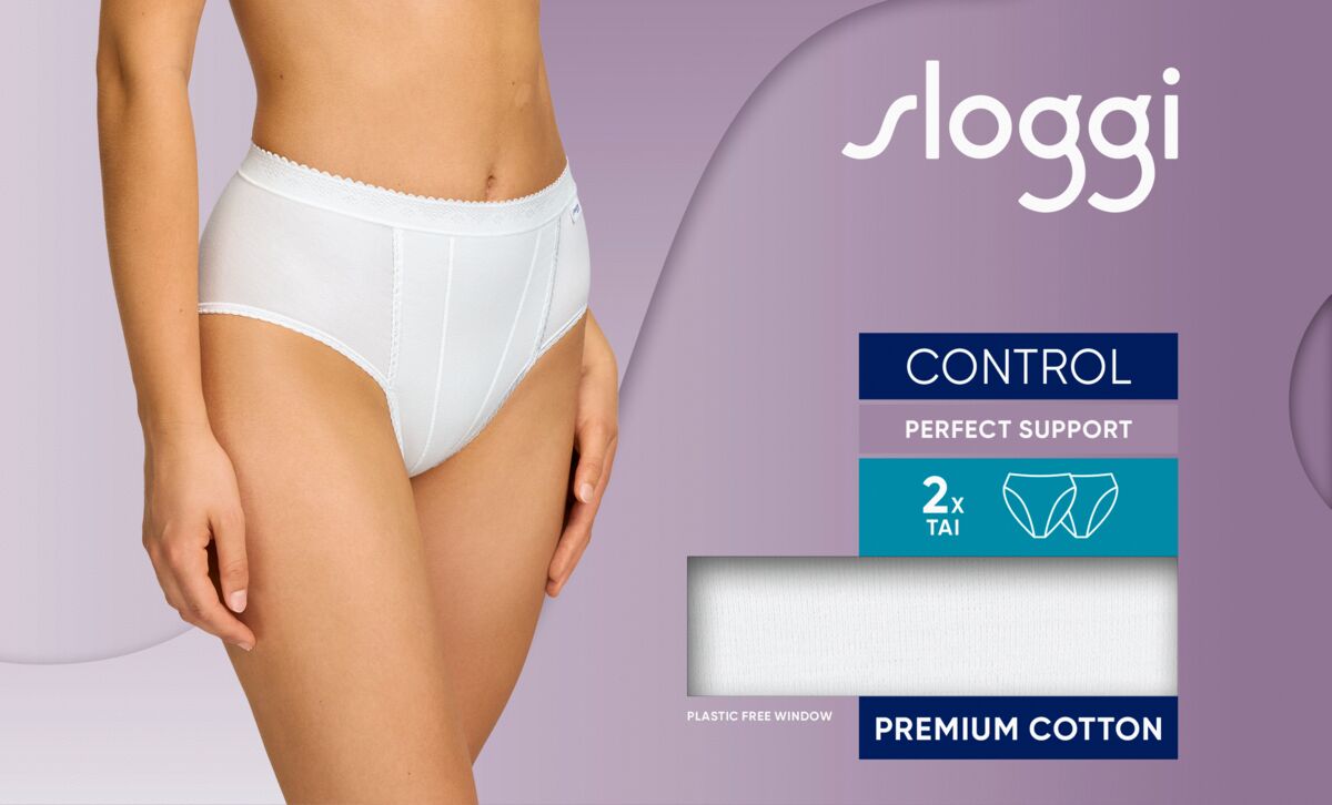 Sloggi Control Tai Briefs With Light Control Panel - 2 Pack