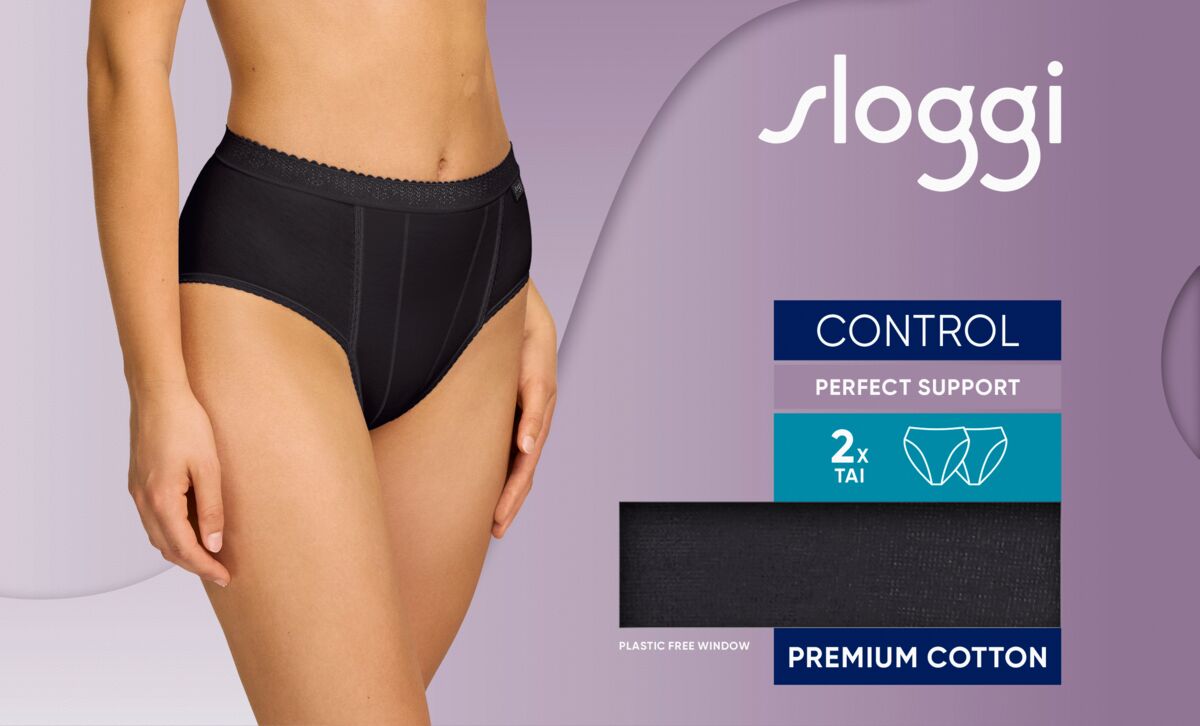 Sloggi Control Tai Briefs With Light Control Panel - 2 Pack