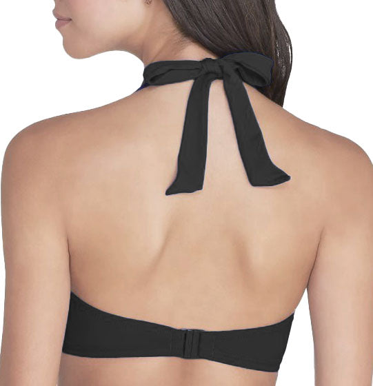 Pour Moi Black Bikini Top Padded Underwired Mesh It Up Womens Swimwear