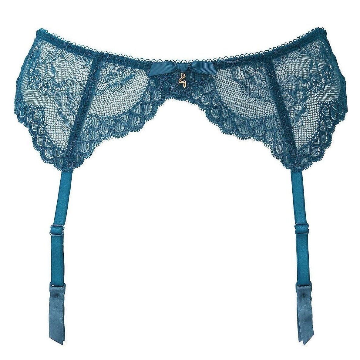 Gossard Superboost Lace Waspie Suspender Belt Ink Blue
